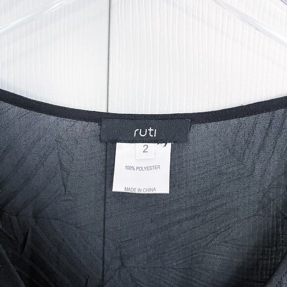 Ruti Sheer Black Tunic Tank with Lace Shark Bite Hem - Picture 3 of 6